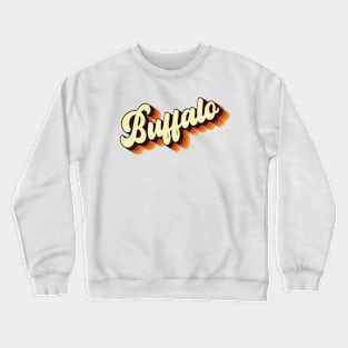 Retro Vintage 70s Groovy Lettering Buffalo Crewneck Sweatshirt